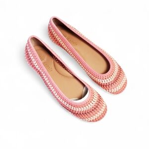 GENTLE SOULS Balletcore Macrame Leather Lined Ballet Flats Shoes Sz 11